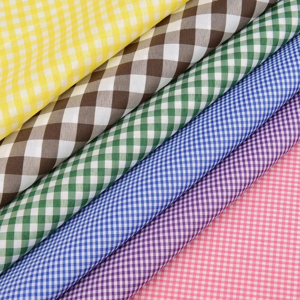 100% Polyester Gingham School Uniform Fabrics Checked Fabric for Skirt/School Uniform